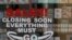 A closing down sign on a shop front in London, as the country is in lockdown to help curb the spread of the coronavirus, April 15, 2020. 