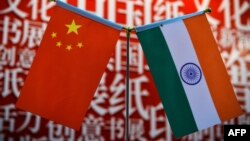 India China Flags