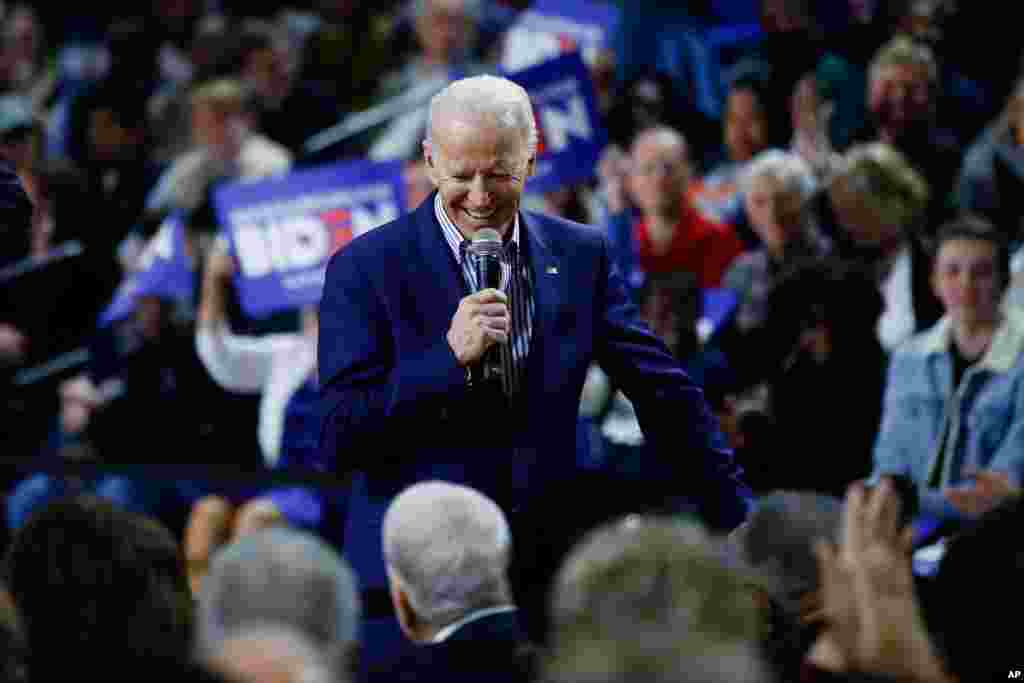 Democratic presidential candidate former Vice President Joe Biden speaks during a campaign event, Feb. 28, 2020, in Spartanburg, S.C. 