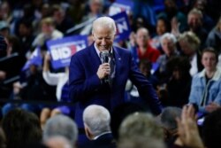 Democratic presidential candidate former Vice President Joe Biden speaks during a campaign event, Feb. 28, 2020, in Spartanburg, S.C.