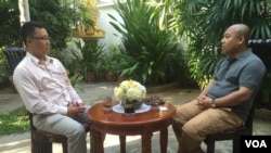 Long Dimanche recently appointed as the Cambodian Ambassador to South Korea talks to VOA Khmer's Neou Vannarin in Phnom Penh, Thursday, April 14, 2016. (Pin Sisovann/VOA Khmer)