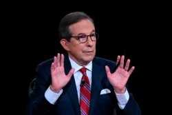 Moderator Chris Wallace of Fox News speaks during the first presidential debate with President Donald Trump and Democratic presidential candidate former Vice President Joe Biden, Sept. 29, 2020, at Case Western University and Cleveland Clinic.