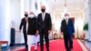 2021年9月24日，白宫东厅，拜登总统与澳大利亚总理莫里森、印度总理莫迪和日本首相菅义伟一起出席“四方”国家峰会。（美联社照片）