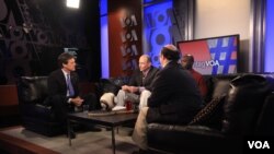 From left: Special Olympics Chairman Tim Shriver, VOA host Sonny Young, Special Olympian Kestor Edwards, and Shriver Global Messenger David Egan discuss 2015 Special Olympics World Summer Games , which kick off in Los Angeles on July 25.