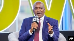 FILE - Botswanan President Mokgweetsi Masisi addresses attendees of the Global Citizen Now conference, May 2, 2024, in New York.