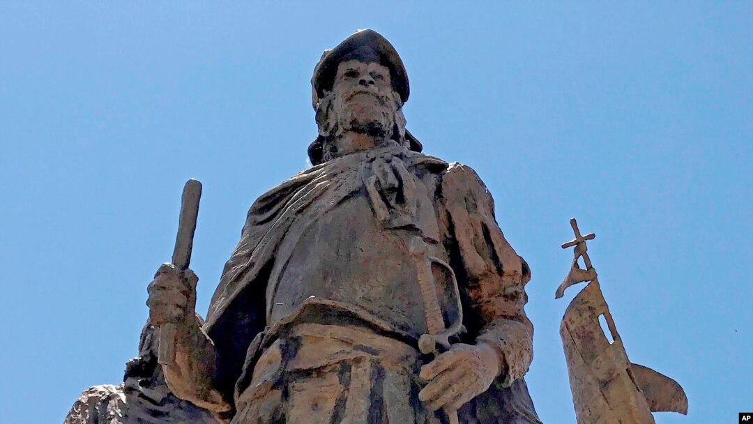 This statue of Don Juan de Onate leading a group of Spanish settlers from an area near what is now Ciudad Chihuahua, Mexico, to what was then the northern most province of New Spain in 1598 stands outside the Albuquerque Museum in Albuquerque, N.M.