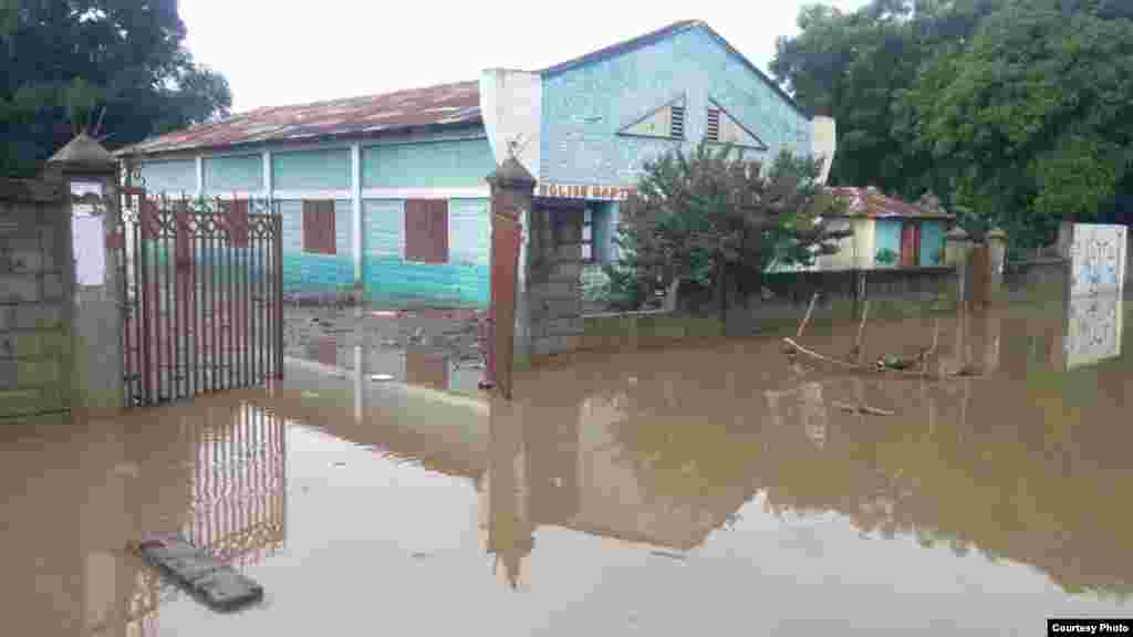 A flooded church is seen in Ouanaminthe, northeast Haiti, Sept. 8, 2017. (Photo - Josiah Cherenfant, courtesy VOA Creole Service)