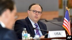 FILE - Sydney Seiler, U.S. special envoy for the six-party North Korea nuclear talks, attends a meeting on the Northeast Asia Peace and Cooperation Initiative at the foreign ministry in Seoul, South Korea, Oct. 28, 2014. 