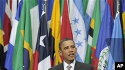 President Barack Obama speaks at the La Moneda Palace in Santiago, Chile, March 21, 2011