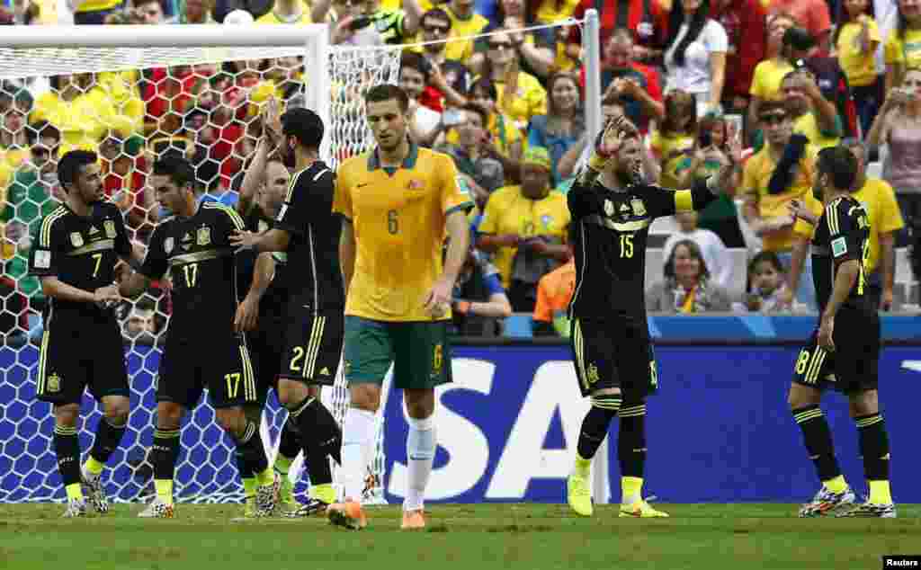 اسپین نے آسٹریلیا کوبرازیل فٹ بال ورلڈکپ کے مقابلے میں 0-3سے شکست دے دی