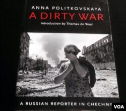 A book by slain Russian journalist Anna Politkovskaya exposing Russia's human rights abuses and the suffering of victims of the war in the North Caucasus region was released in 2001. (photo: Diaa Bekheet)