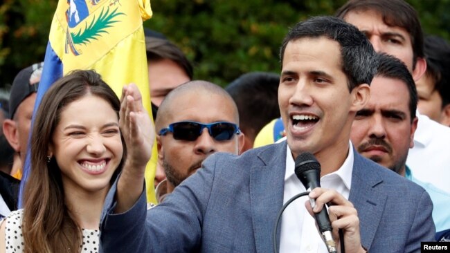 委内瑞拉反对派领导人胡安·瓜伊多(Juan Guaido)发表讲话（2019年1月26日）