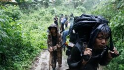 Members of the PDF hike near to their training camp