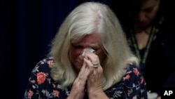 Judy Deaven dont le fils a été victime d'abus sexuels perpétrés par un prêtre, Harrisburg, Pennsylvanie, le 14 août 2018. 