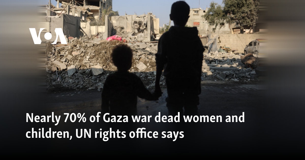 Nearly 70% of Gaza war dead women and children, UN rights office says