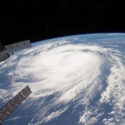 Katia was a tropical storm gathering force over the Atlantic Ocean in this photo from the International Space Station on August 31