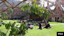 FILE - Yale University campus in New Haven, Connecticut.