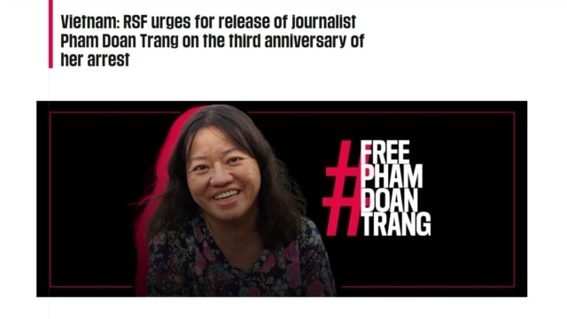 RSF mở chiến dịch kêu gọi phóng thích nữ ký giả Phạm Đoan Trang | VOA  - Tháng Ba 08, 2025