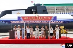 Podmornica je nazvana Heroj Kim Kun. (Foto: KCNA VIA KNS / AFP)