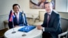 FILE PHOTO - Cambodian Deputy Prime Minister and Interior Minister Sar Kheng and Swedish Minister of the Interior Anders Ygeman smile after signing a cooperation agreement between the two countries in Stockholm, Sweden, May 25, 2015. (REUTERS)