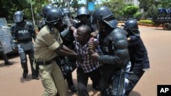 Uganda police refute charges their enforcement tactics are dictated by the government or the ruling party. On March 28, 2012, they detained a supporter of opposition leader Kizza Besigye.