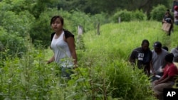 Una migrante en México durante su travesía rumbo al norte.