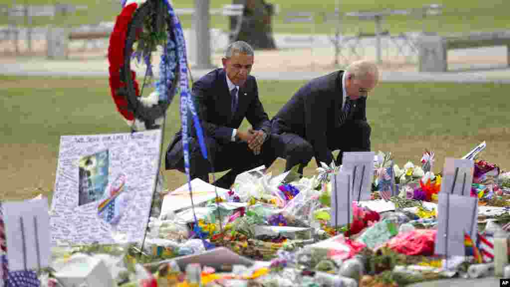 Le président Barack Obama et le vice-président Joe Biden, lors de leur visite à orlando, le 16 juin, 2016.