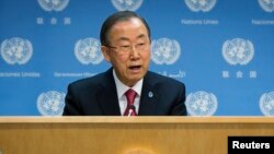 Sekjen PBB Ban Ki-moon berbicara kepada wartawan hari Senin (25/11) mengenai rencana konferensi perdamaian Suriah. 