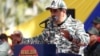 Presiden Venezuela Nicolas Maduro berbicara dalam rapat umum memperingati 22 tahun kembalinya mendiang Presiden Hugo Chavez berkuasa setelah upaya kudeta yang gagal, di Caracas, Venezuela, 13 April 2024.