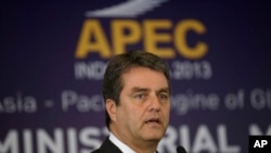 WTO Director-General Roberto Azevedo on sidelines of the Asia-Pacific Economic Cooperation (APEC) Ministerial Meeting, Bali, Oct. 5, 2013.