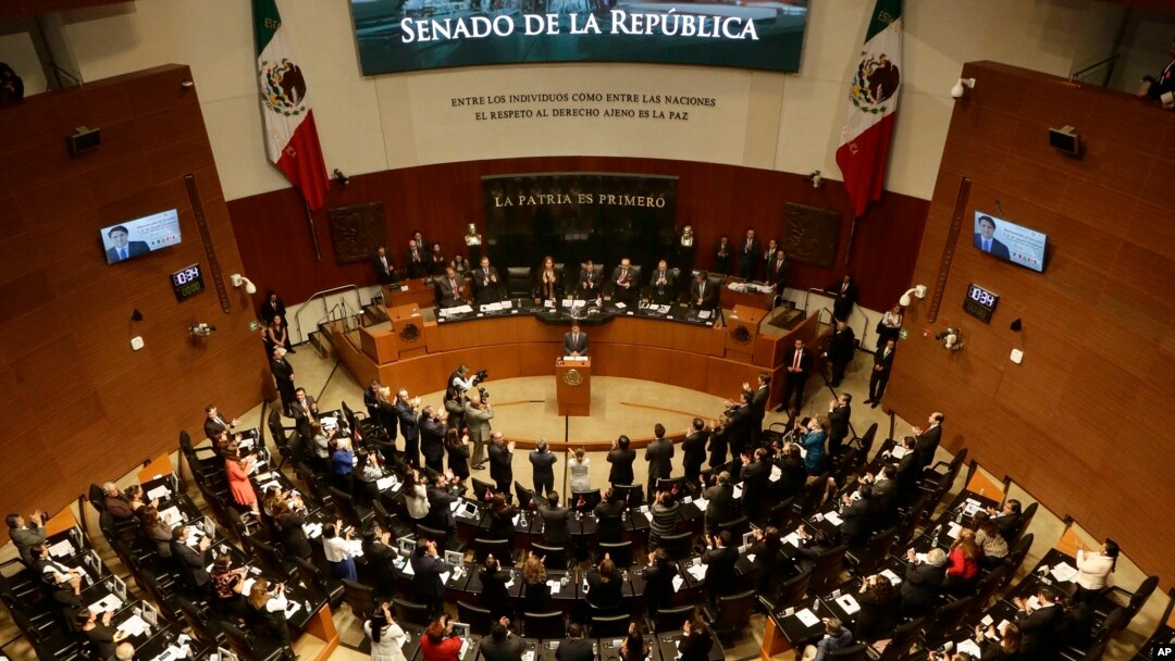 Vista del Senado mexicano en la Ciudad de México, el viernes 13 de octubre de 2017, en momentos en que hablaba el primer ministro canadiense, Justin Trudeau.