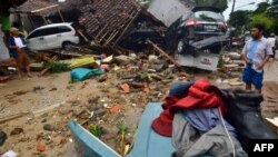 Wasu wuraren da ambaliyar tsunami ta shafa a Indonesiya