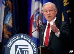 Attorney General Jeff Sessions speaks at the National Association of Attorneys General annual winter meeting, Feb. 28, 2017, in Washington.