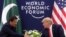 U.S. President Donald Trump shakes hands with Pakistan's Prime Minister Imran Khan during a bilateral meeting at the 50th World Economic Forum annual meeting in Davos, Switzerland, Jan. 21, 2020.