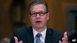 Homeland Security Department Inspector General John Roth, testifies on Capitol Hill in Washington, June 9, 2015, before the Senate Homeland Security and Governmental Affairs Committee's oversight hearing to examine the Transportation Security Administration's (TSA) challenges. 