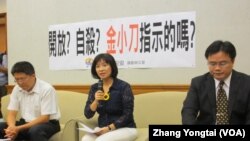 台湾台联党立委就陆客和国安问题召开记者会 (美国之音张永泰拍摄)