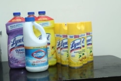 Doctors say household cleaners such as these should not be consumed or injected.