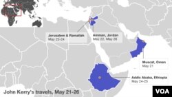 Secretary of State John Kerry travels to the following countries, May 21-26.