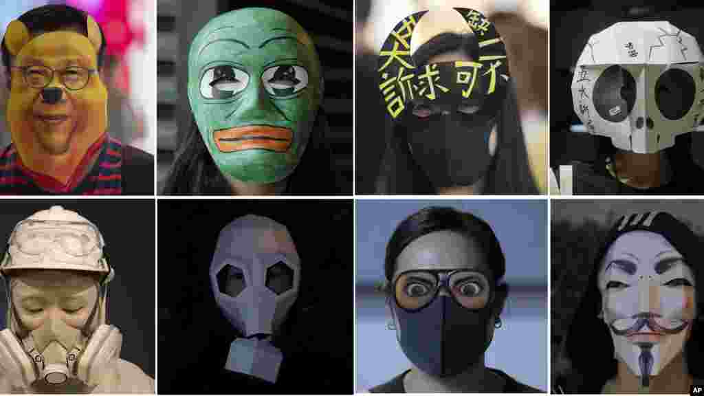 Manifestantes En Hong Kong Usan Creativas Máscaras A Pesar De Prohibición