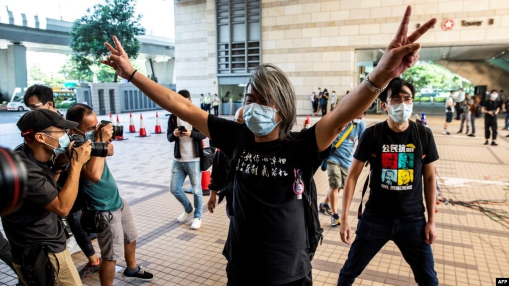 资料照：香港民主派活动人士梁国雄 （2020年10月15日）