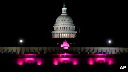 The Capitol is seen in Washington behind the newly-renovated Senate Fountain, Oct. 26, 2021.