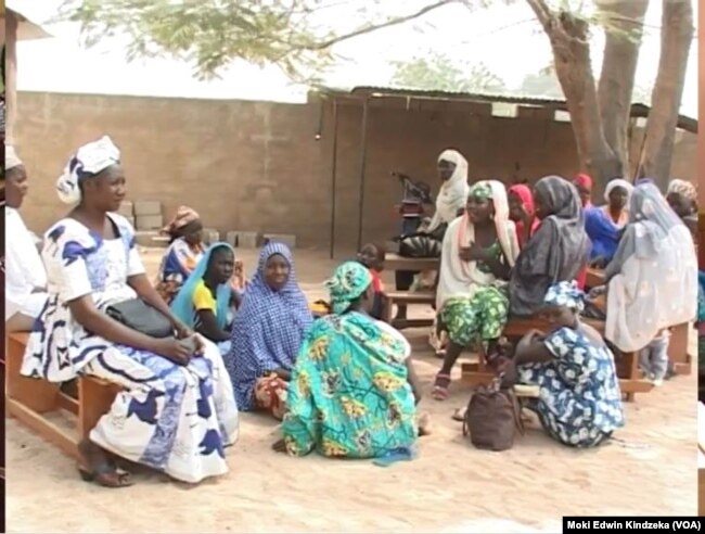 Women and girls gather at a women's center opened by Aissa Doumara Ngatansou, in Maroua, March 6, 2019.