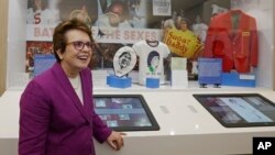 Mantan petenis AS Billie Jean King, salah satu atlet yang terbuka dengan homoseksualitasnya yang dipilih Barack Obama sebagai anggota delegasi Olimpiade Sochi. (Foto: Dok)