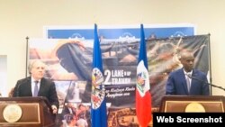 Rankont Prezidan ayisyen an, Jovenel Moise ak Sekretè jeneral OEA, Luis Almagro nan Palè Nasyonal. Foto: Kont Twitter Prezidan Jovenel Moise. 