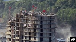 북한 평양의 아파트 건설현장(자료사진)