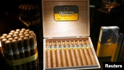 Cohiba cigars are displayed during the opening of the XX Habanos Festival in Havana, Cuba, Feb. 26 2018. 