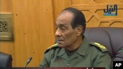 Egypt's Defense Minister Field Marshal Mohamed Hussein Tantawi attends a meeting of the military supreme council, February 10, 2011