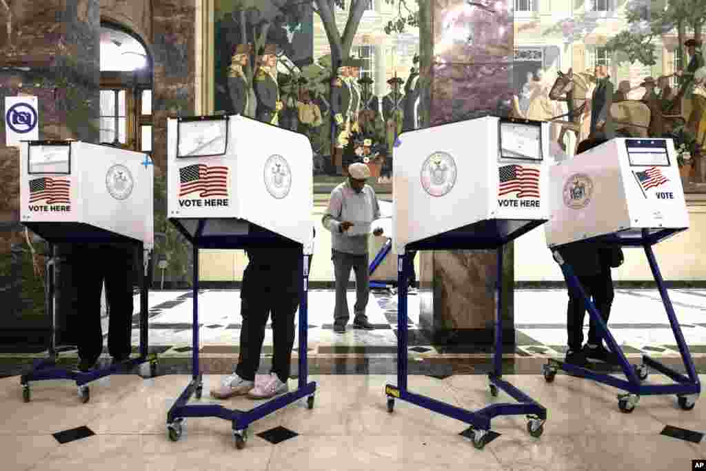 Voters cast their ballots at the Bronx County Supreme Court in New York on Election Day, Nov. 5, 2024.