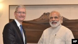蘋果公司CEO與印度總理會面（美聯社資料圖）