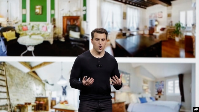 Airbnb co-founder and CEO Brian Chesky speaks during an event Thursday, Feb. 22, 2018, in San Francisco. (AP Photo/Eric Risberg)